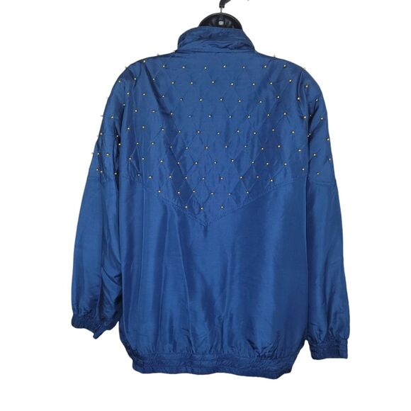 Rhoda Lynne Plus Silk 90s quilted & beaded bomber jacket size 2xl - Picture 2 of 9